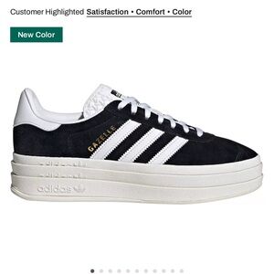 Adidas Women's Black and White Gazelle Platform Sneakers